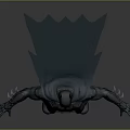 Batman 3D Character Model With Gray Costume Black Cape And Yellow Belt