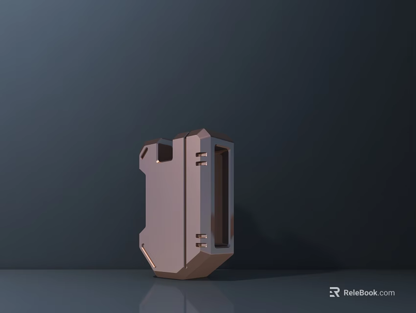 Public Facility Component Featuring Copper Colored Metallic Texture Smooth Surface And Geometric Design 3d model 