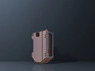 Public Facility Component Featuring Copper Colored Metallic Texture Smooth Surface And Geometric Design 3d model