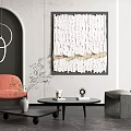 Modern leisure table and chair combination single chair combination 3d model