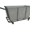Gray Utility Cart With Handle And Wheels For Industrial Storage Use