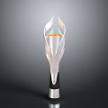 Modern Silver Torch Structure With Orange Flame Center And Black Silver Base