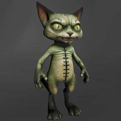 Cat's Game Role Cheshire Cat Halloween Low Face Number pbr Process 3d model