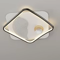 Modern Square Flush Mount Ceiling Light With Black Frame And Soft Glow 3d model