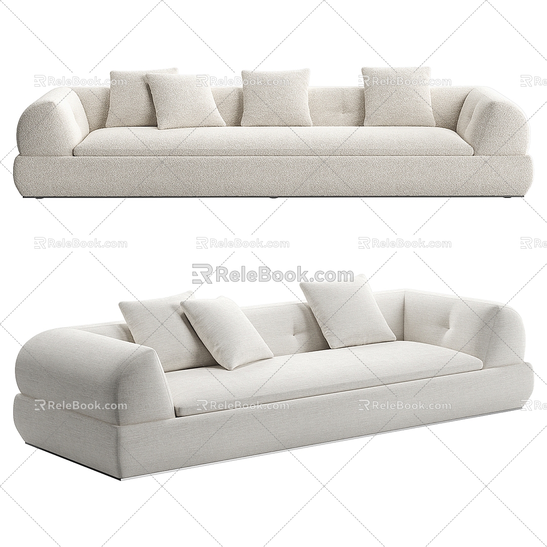 Minotti simple three-seat sofa model