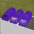 Three SUV Cars Black White Light Blue Parked On Grass With Black Roofs Brown Seats