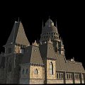 Ancient Architecture with Medieval Towers Spires and Stone Wall Details