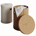 Beige And Brown Textile Home Storage Bins With Lid And Towel For Organization