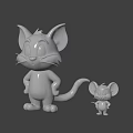 Tom and Jerry 3D Animated Characters Grey Cat and Brown Mouse Design 3d model