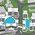 Hong Kong Land Modern Architectural Project With Spiral Staircase And Tall Buildings