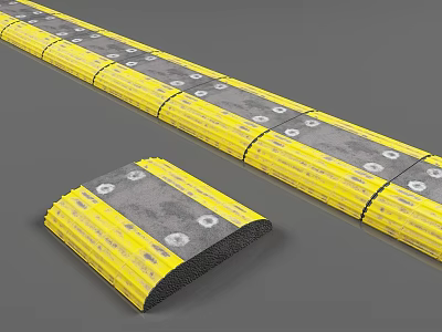 Yellow And Gray Tactile Paving Public Facility With Raised Dots For Urban Sidewalk Safety Design 3d model