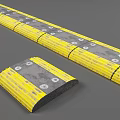 Yellow And Gray Tactile Paving Public Facility With Raised Dots For Urban Sidewalk Safety Design