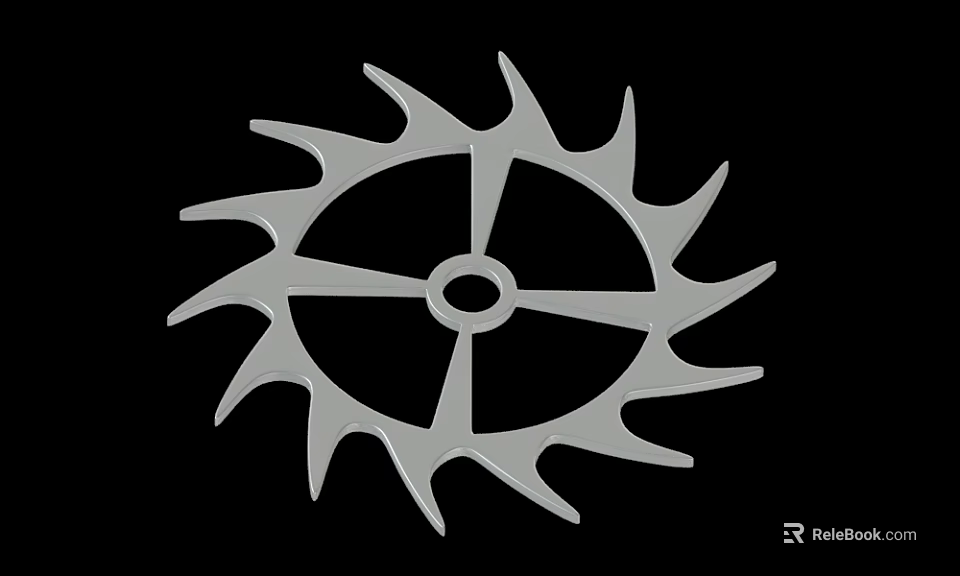 Mechanical Metal Gear With Sharp Toothed Design And Central Hole For Industrial Applications 3d model 