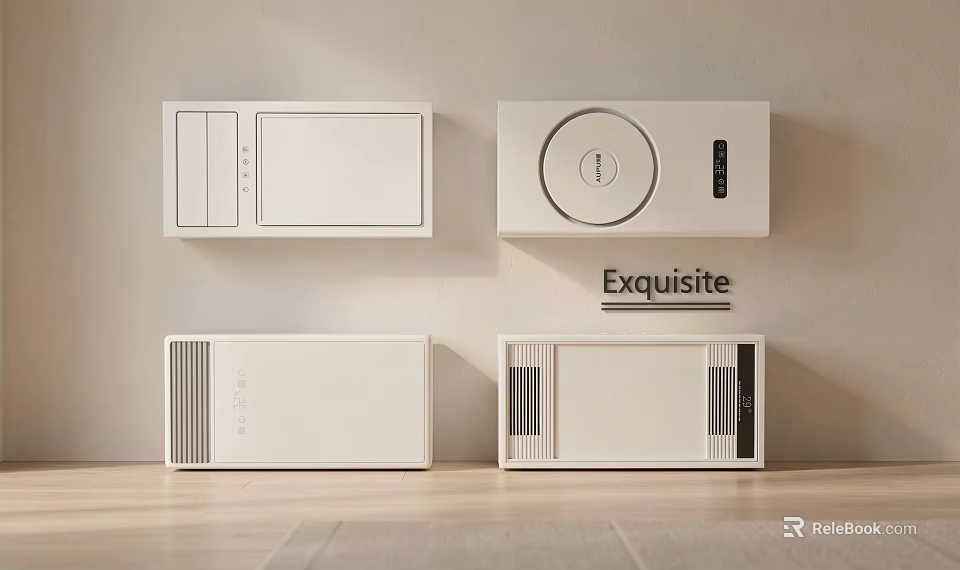 Exquisite White Wall Mounted Devices With Modern Design And Sleek Finish 3d model 