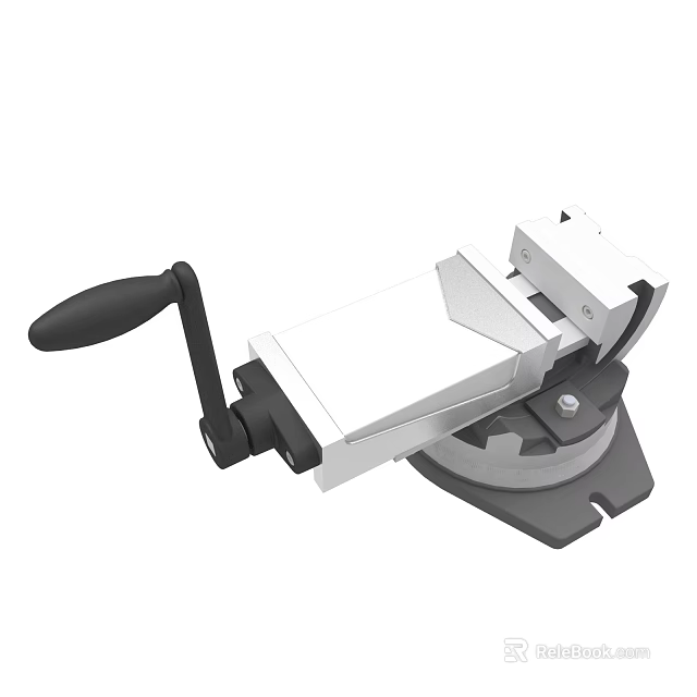 Heavy Duty Metal Bench Vice With Rotating Base Black Handle And Clamping Jaws 3d model 