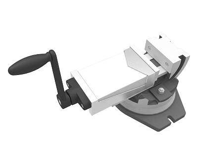 Heavy Duty Metal Bench Vice With Rotating Base Black Handle And Clamping Jaws 3d model