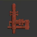 Pipe water pipe valve iron pipe fitting flange tee joint pipe water pipe valve 3d model
