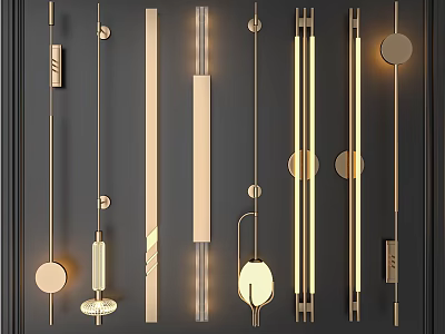 Modern Wall Lamps With Sleek Designs And Various Shapes For Indoor Decor 3d model