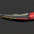 Practical Household Glove with White Palm Section Red Wrist Design and Yellow Red Edges