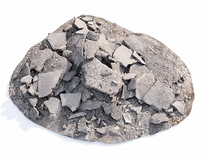 Modern stone rubble heap 3d model Modern stone rubble heap 3d model