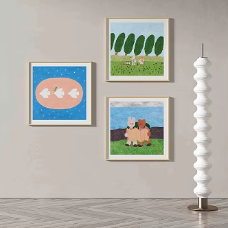 Modern minimalist decorative painting 3d model