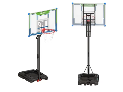 Sports Equipment Adjustable Portable Basketball Hoop With Outdoor Base And Transparent Backboard 3d model