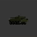 Military Green Wheeled Tank With Modern Turret Cannon Antenna And Six Wheels