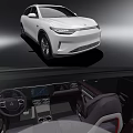 White Modern Car With Sleek Front Design And Luxury Interior Dashboard Screen Seats