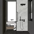 Modern Bathroom Interior Design With Marble Walls Glass Shower Enclosure Wall Mounted Faucet And Mirror