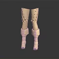 Stylish Beige Knee High Boots With Structured Straps And Modern Fashion Design