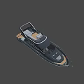 Sleek Black Modern Yacht With Open Deck And Upper Cockpit Design