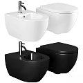 Modern Black and White Bathroom Set With Toilet And Sink