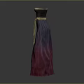 Elegant Strapless Dress With Purple To Pink Gradient And Yellow Belt Design