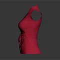 Red Sleeveless Top With Bow Tie Waist On Mannequin