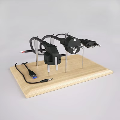 American plug wire 3d model