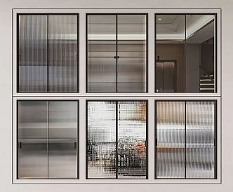Modern sliding door glass sliding door sliding door 3d model