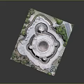 Ancient Castle Architectural Model Featuring Circular Structure Tower Stone Walls And Surrounding Trees 3d model