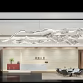 Sales Office Modern Interior With Model Display Greenery And Large Windows