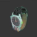 Elegant Leather Watch With Black Strap White Diamond Pattern And Silver Dial