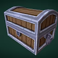 Vintage Wooden Storage Chest with Metal Frame Lock and Keyhole for Home Organization