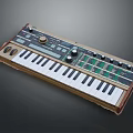 Professional Electronic Synthesizer Keyboard With Control Knobs Buttons And Display Panel
