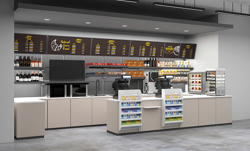 Modern Cashier Convenience Store Cashier 3d model