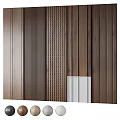 Modern Wooden Wall Decor With Vertical Slats Grid Design And White Accent