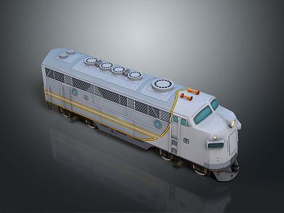 vintage train steam train carriage locomotive head steam carriage train modern vehicle 3d model