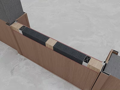 Wooden Swing Door With Sealing Strip Metal Hardware And Structural Design Details 3d model