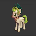 Cute White Pony Toy With Green Mane Tail Blue Green Horn And Yellow Star