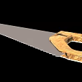 Hand Saw With Sharp Metal Blade And Wooden Handle Design