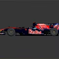 Red Bull Formula 1 Race Car With Red And Blue Livery And Logo