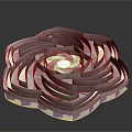 Modern Flower Shaped Decorative Household Lamp With Spiral Layered Design And Central Light