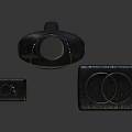 Elegant Jewelry Display Featuring Necklace Ring Earrings On Black Display Stand With Black Boxes
